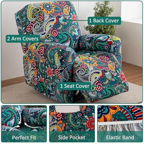 NILUOH Recliner Covers 4 Pieces Stretch Lazy Boy Recliner Chair Covers That Stay in Place, Covers for Electric Power Lift Reclining Chair, Washable Furniture Protector for Pet, Kids, Living Room - Image 2