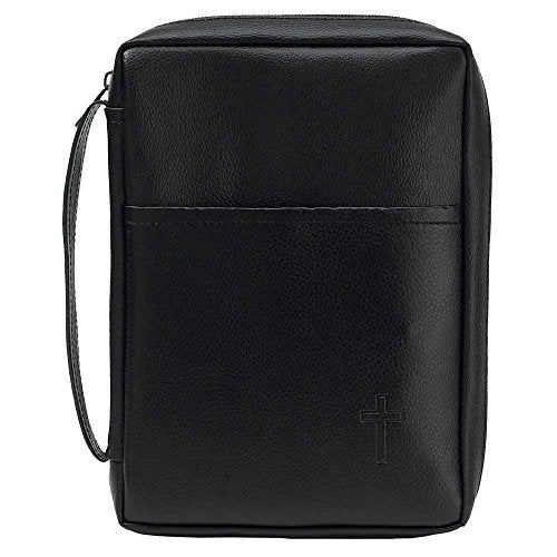 Dicksons Black Cross Leather Like Vinyl Bible Cover Case with Handle X-Large - Image 1