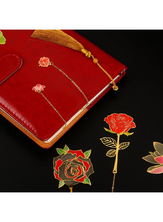 HELPS Creative Metal Painted Bookmark Chinese Style Brass Tassel Retro Student Exquisite Gift Bookmark Wenchuang - Image 4