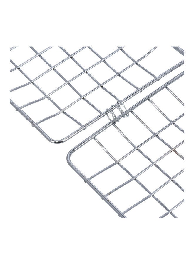 Royalford Foldable Portable Stainless Steel Barbecue Grill Indoor And Outoor Silver/Red 43x30x70cm - Image 4