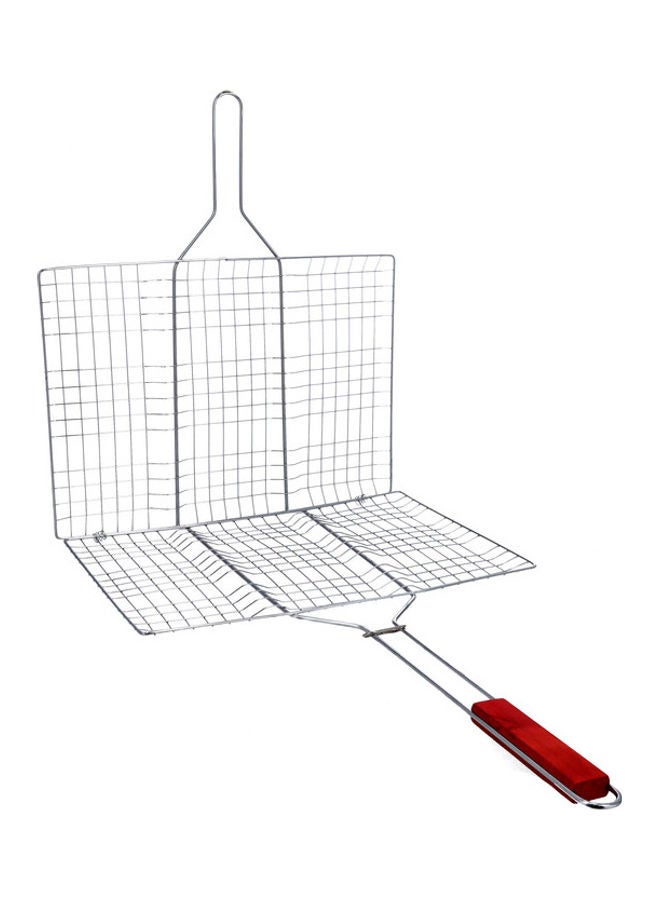 Royalford Foldable Portable Stainless Steel Barbecue Grill Indoor And Outoor Silver/Red 43x30x70cm - Image 5