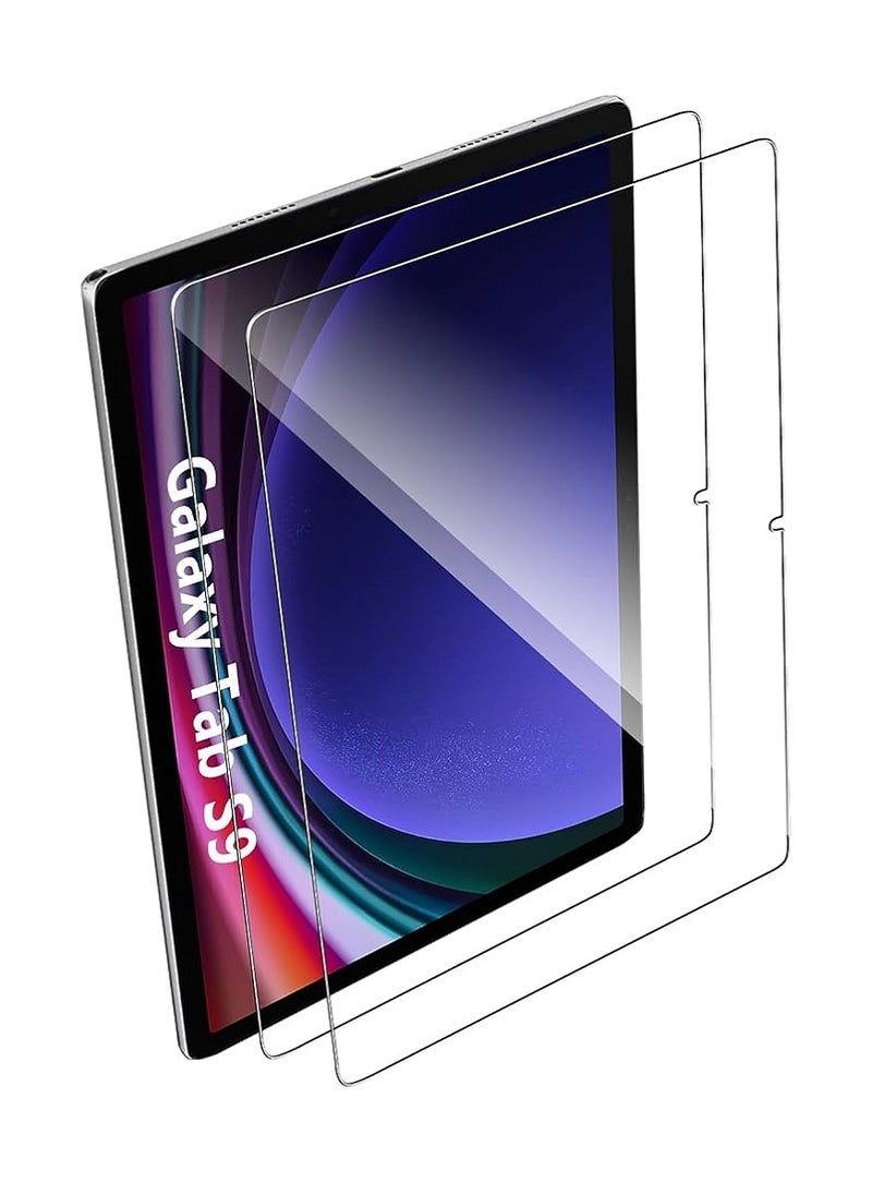 2 Pieces Tempered Glass Screen Protector Clear Designed For Samsung Galaxy Tab S9 Full Screen Coverage And Bubble Free - Image 1