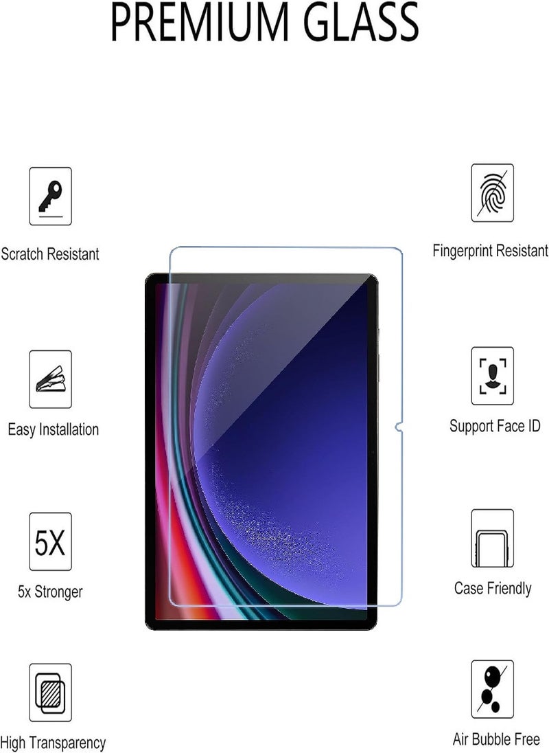 2 Pieces Tempered Glass Screen Protector Clear Designed For Samsung Galaxy Tab S9 Full Screen Coverage And Bubble Free - Image 4