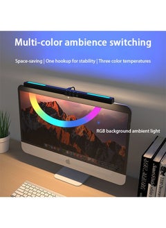 Arabest Screen Hanging Lamp Game Colourful Ambient Light Monitor Work Desktop Fill Light Computer Lights,USB Powered e-Reading LED Lamp with Stepless Dimming & Flexible Gravity Base Clip  - Image 2