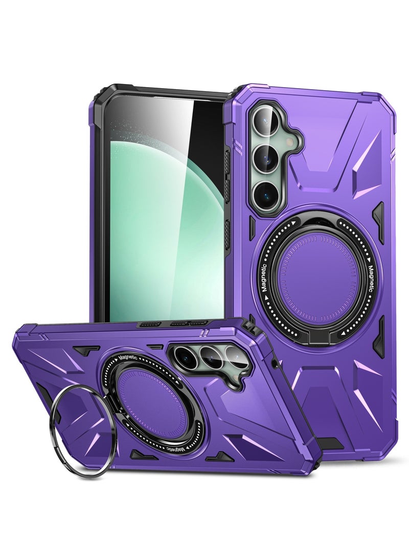 GOLDEN MASK GOLDEN MASK For Samsung Galaxy A34 Case Mag-Safe Magnetic Shockproof Phone Case with Ring Holder (Purple) - Image 1