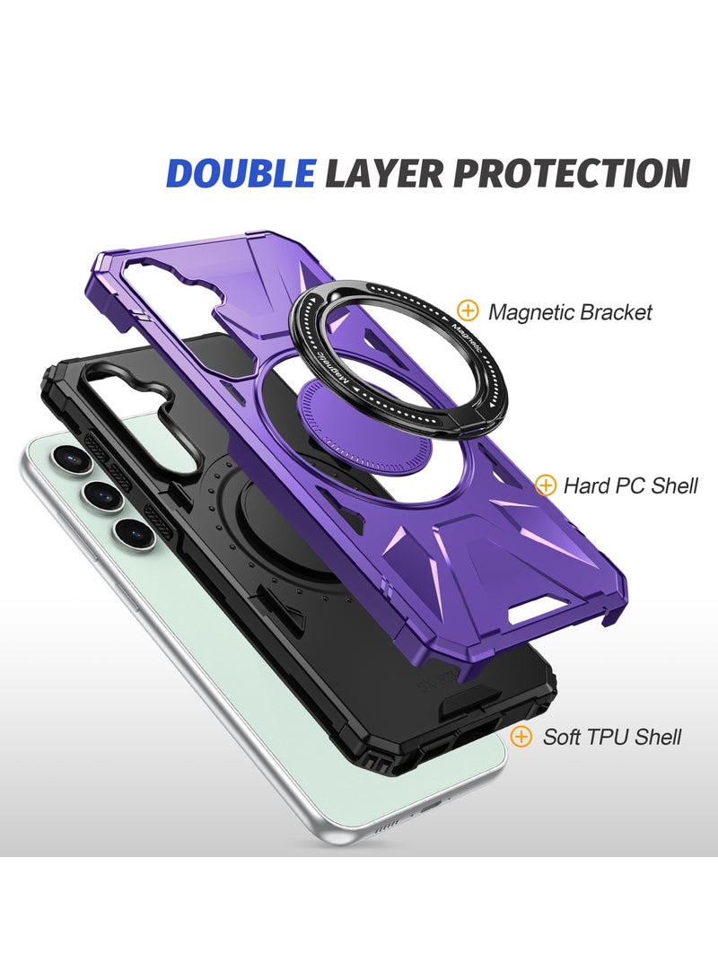 GOLDEN MASK GOLDEN MASK For Samsung Galaxy A34 Case Mag-Safe Magnetic Shockproof Phone Case with Ring Holder (Purple) - Image 3