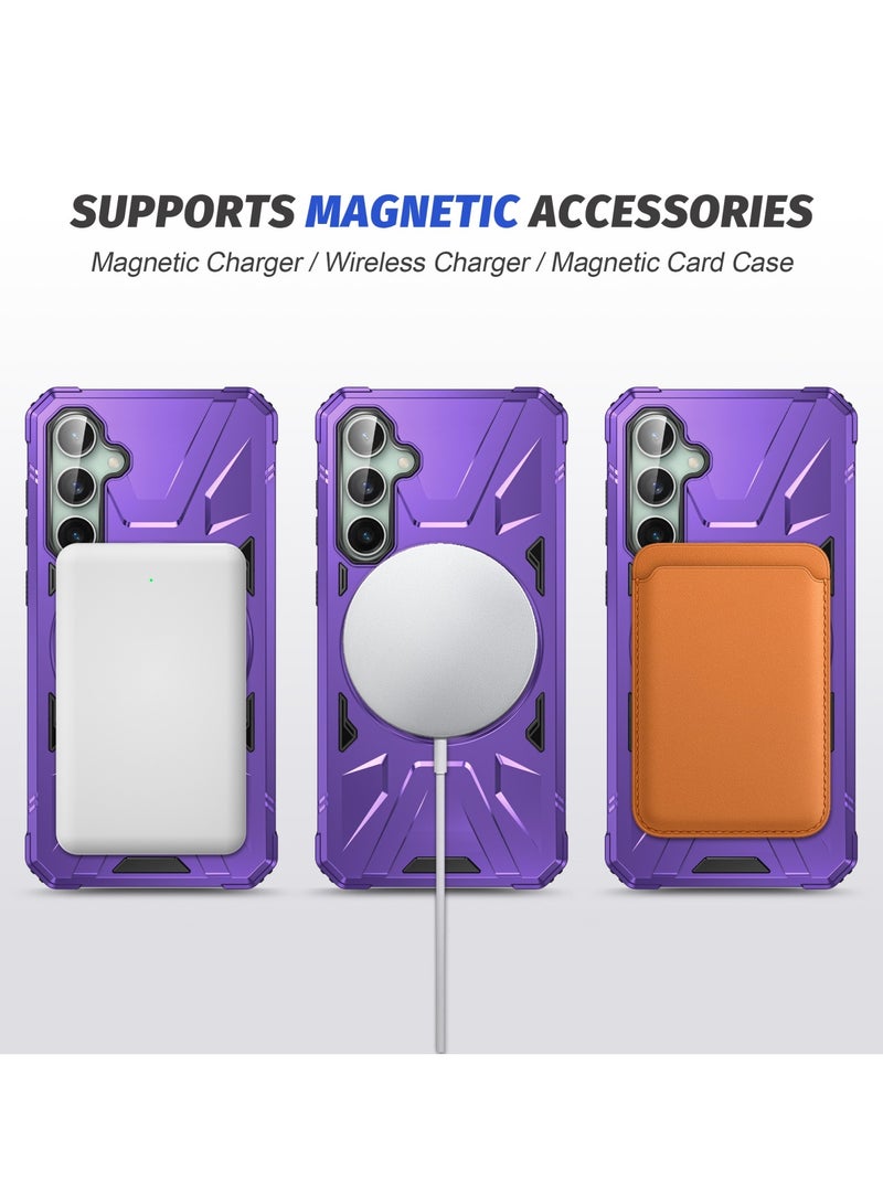 GOLDEN MASK GOLDEN MASK For Samsung Galaxy A34 Case Mag-Safe Magnetic Shockproof Phone Case with Ring Holder (Purple) - Image 5