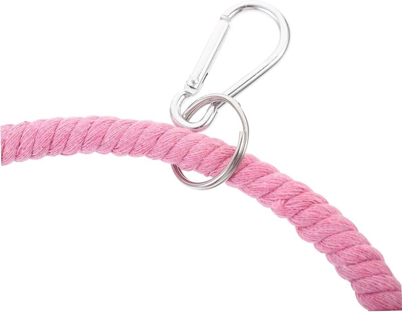 Large Pink Rope Bird Swing Chew Resistant Perch for Parakeets Cockatiels Cage - Image 5