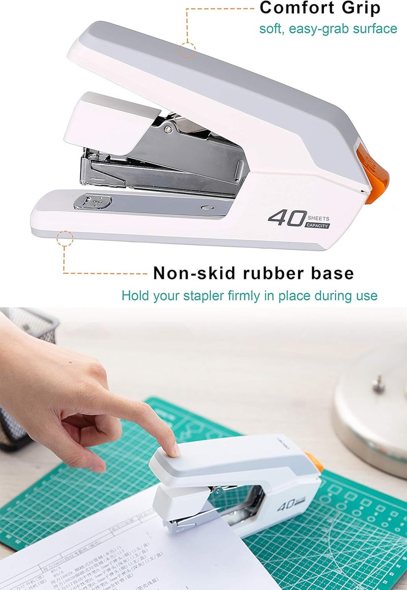 Leven Deli Effortless Desktop Stapler, 40 Sheet Capacity, One Finger Touch Stapling, Easy to Load Ergonomic Heavy Duty Stapler, Includes 1500 Staples and Staple Remover Heat insulation layer - Image 4