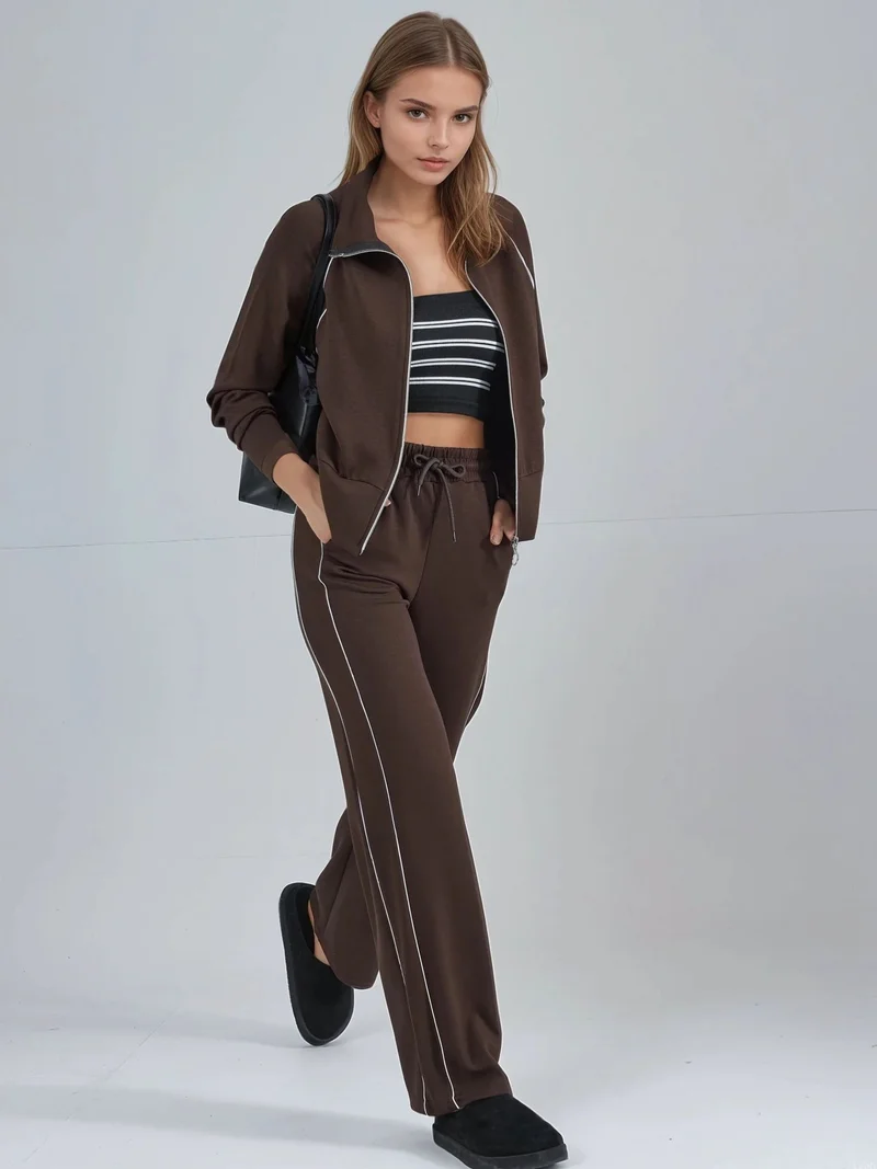 زوبعة طقم رياضي قطعتين بسحاب من مودال كولكشن بيرسان