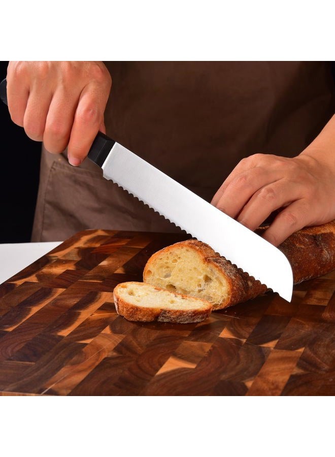 Omesata Bread Knife, Serrated 8 inch Bread Knifes for Homemade Bread Sourdough, Blade Razor Sharp and Wavy Edge from Professional Stainless Steel - Image 5