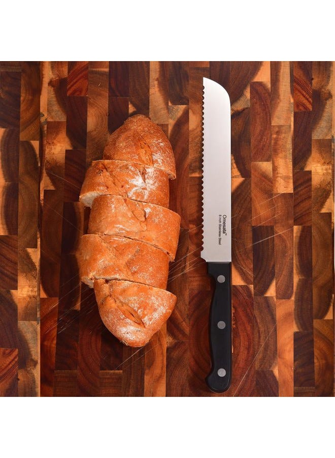 Omesata Bread Knife, Serrated 8 inch Bread Knifes for Homemade Bread Sourdough, Blade Razor Sharp and Wavy Edge from Professional Stainless Steel - Image 3