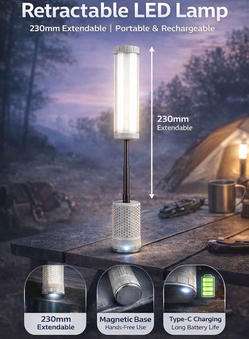 SP ISNUP 230mm Extendable Magnetic Lamp – Cordless Rechargeable Light with Dual Color Lighting, Hidden Hook & Type-C Charging - Image 4
