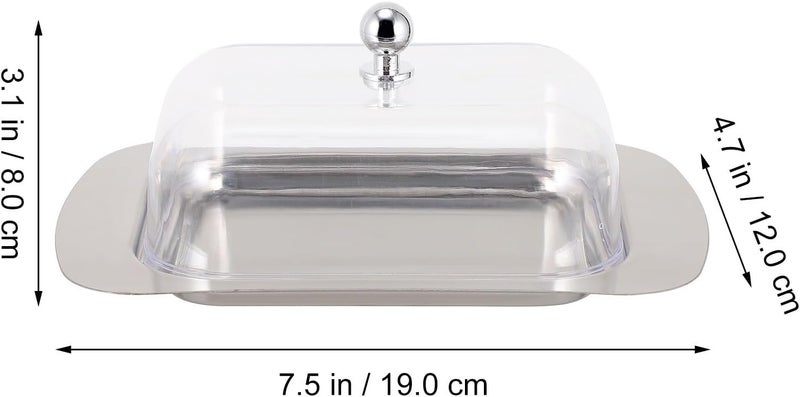 ABOOFAN Stainless Steel Butter Dish with Lid, Food-grade Container Plate, Multi-functional Kitchen Serving Tray for Household Use - Image 2