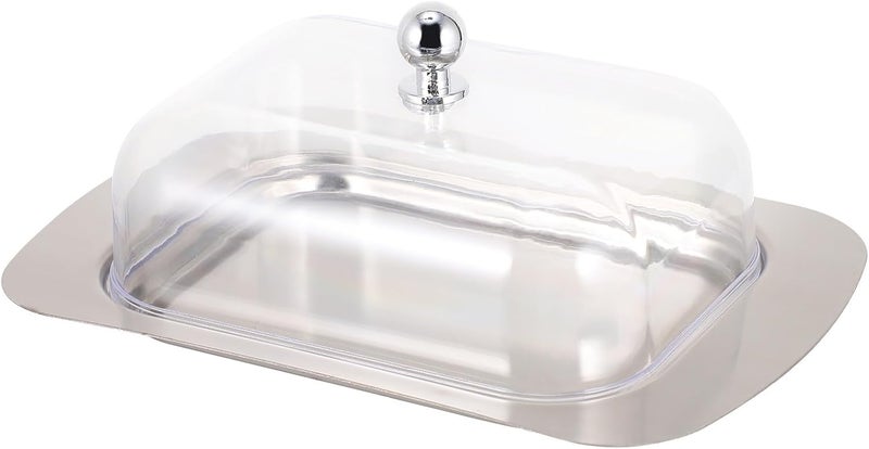 ABOOFAN Stainless Steel Butter Dish with Lid, Food-grade Container Plate, Multi-functional Kitchen Serving Tray for Household Use - Image 1