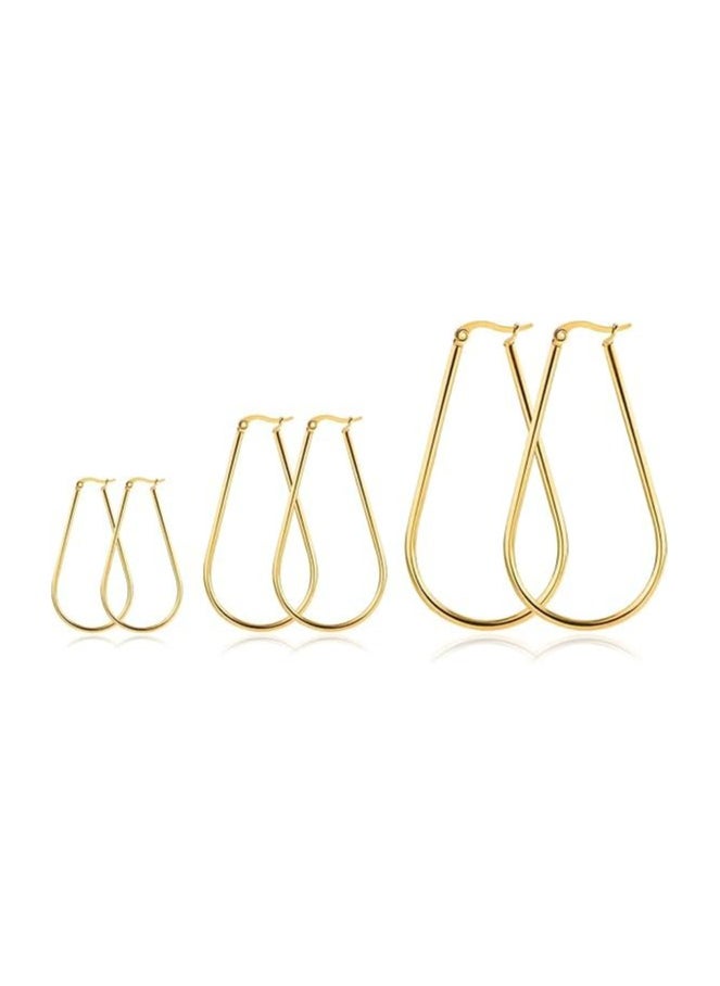 Fayrouz Jewellery Fayruz Jewelry Titanium Steel Geometric Gold Earrings for Men Women Hypoallergenic Huggie Hoop Earrings Set for Cartilage Piercing Suitable for All Occasions  - Image 1