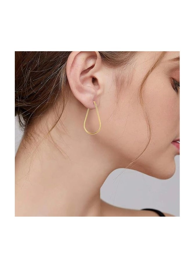 Fayrouz Jewellery Fayruz Jewelry Titanium Steel Geometric Gold Earrings for Men Women Hypoallergenic Huggie Hoop Earrings Set for Cartilage Piercing Suitable for All Occasions  - Image 3