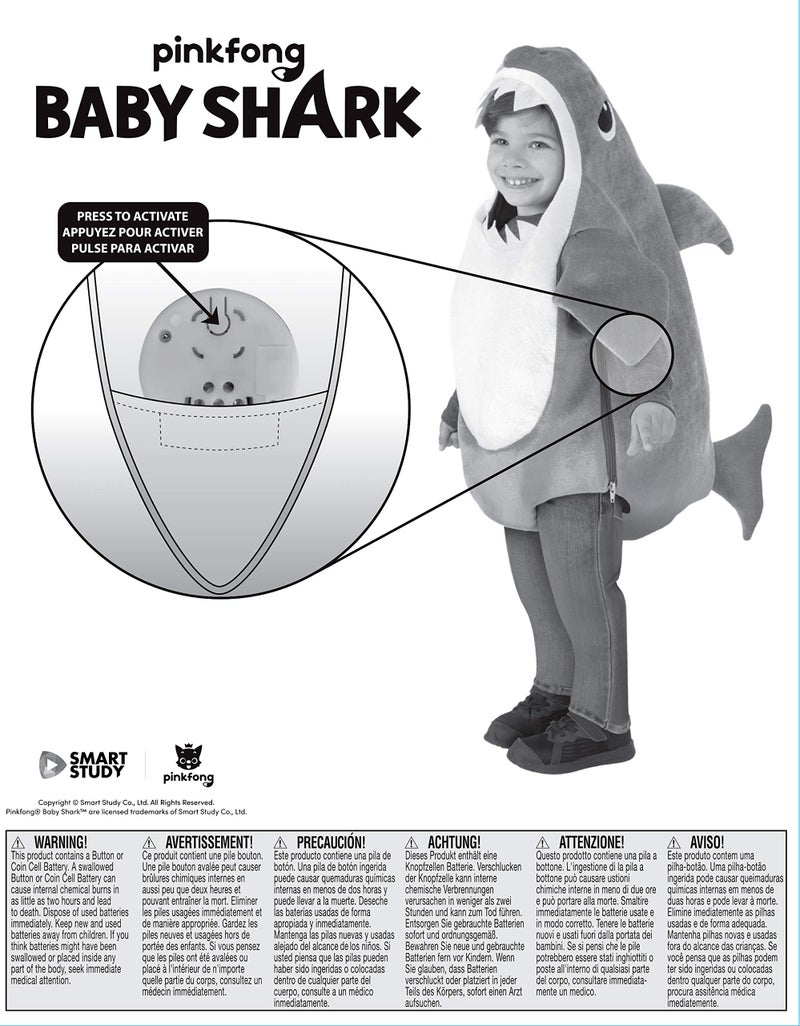 Rubies Baby Shark: Mommy Shark Costume with Sound Chip for Toddlers by Rubies, Girl's Toddler - Image 4