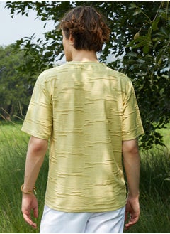 كامبوس سوترا Men's Naples Yellow Solid Creased T-Shirt  - Image 5