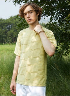 كامبوس سوترا Men's Naples Yellow Solid Creased T-Shirt  - Image 3