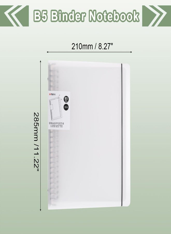 ام اند جي دفتر ملاحظات قابل للتمديد من إم آند جي، مقاس B5، 26 ثقبًا، حلزوني، 60 ورقة، قابل لإعادة التعبئة، بغلاف شفاف، مناسب للمكتب والمنزل، فارغ - Image 2