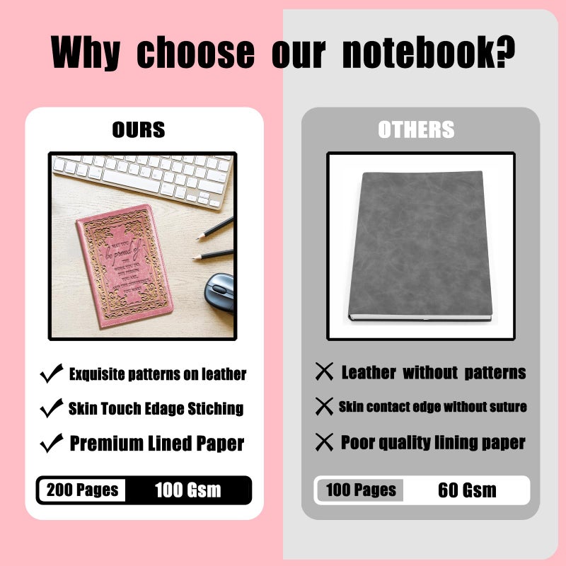 LBWCER Pink Notebook May you be proud of the work you do, Cute Notebooks for Women,Social Worker Notebook,Meeting NotebookTravel Journal (May pink) - Image 3
