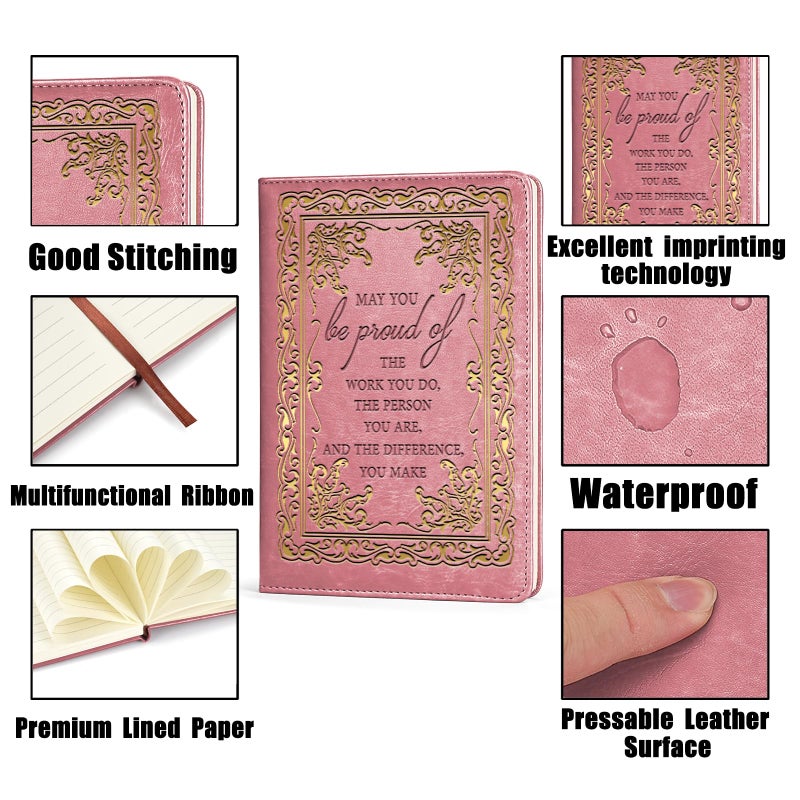 LBWCER Pink Notebook May you be proud of the work you do, Cute Notebooks for Women,Social Worker Notebook,Meeting NotebookTravel Journal (May pink) - Image 4