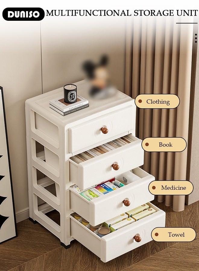 DUNISO Multipurpose Plastic 5-Drawer Storage Cabinet for Kitchen, Bathroom, Bedroom,Kitchen,Living Room,Office,Multifunctional Waterproof Design 5-Tier Vertical Storage Cabinets With Drawers, Slim Narrow Cabine  - Image 2