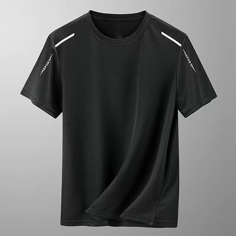 Short-sleeved T-shirt Men's Summer 2024 New Fashion Brand Ice Silk Thin Printed T-shirt Loose Casual Half-sleeved Top - Image 1