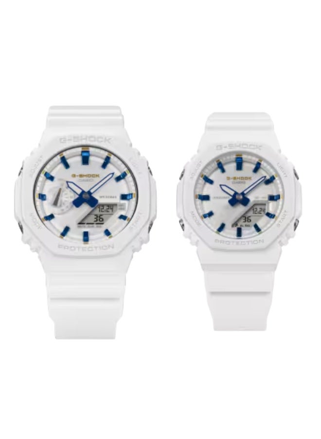 جي شوك مجموعة ساعات كاسيو جي-شوك ​​الموسمية 2025 LOV-25A-7ADR - إصدار محدود - طقم ساعات زوجية، ساعتان متطابقتان من جي-شوك، مقاومة للصدمات، مقاومة للماء حتى عمق 200 متر، سوار من الراتنج، عبوة هدايا للعطلات - Image 1