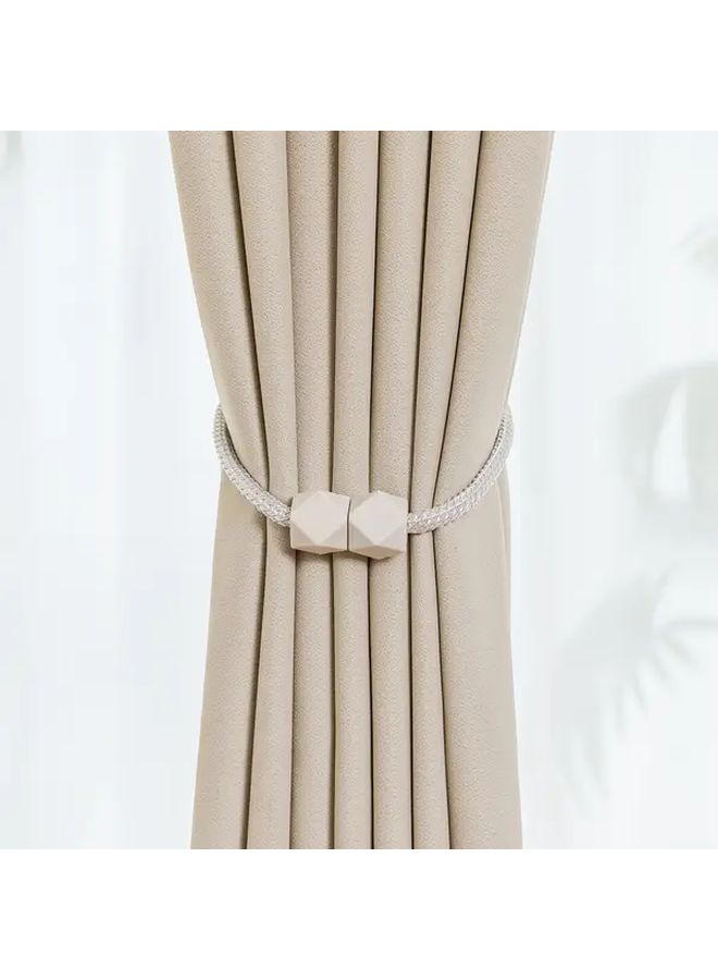 White Magnetic Curtain Tiebacks 4PCS Modern Minimalist Cube Design - Image 4
