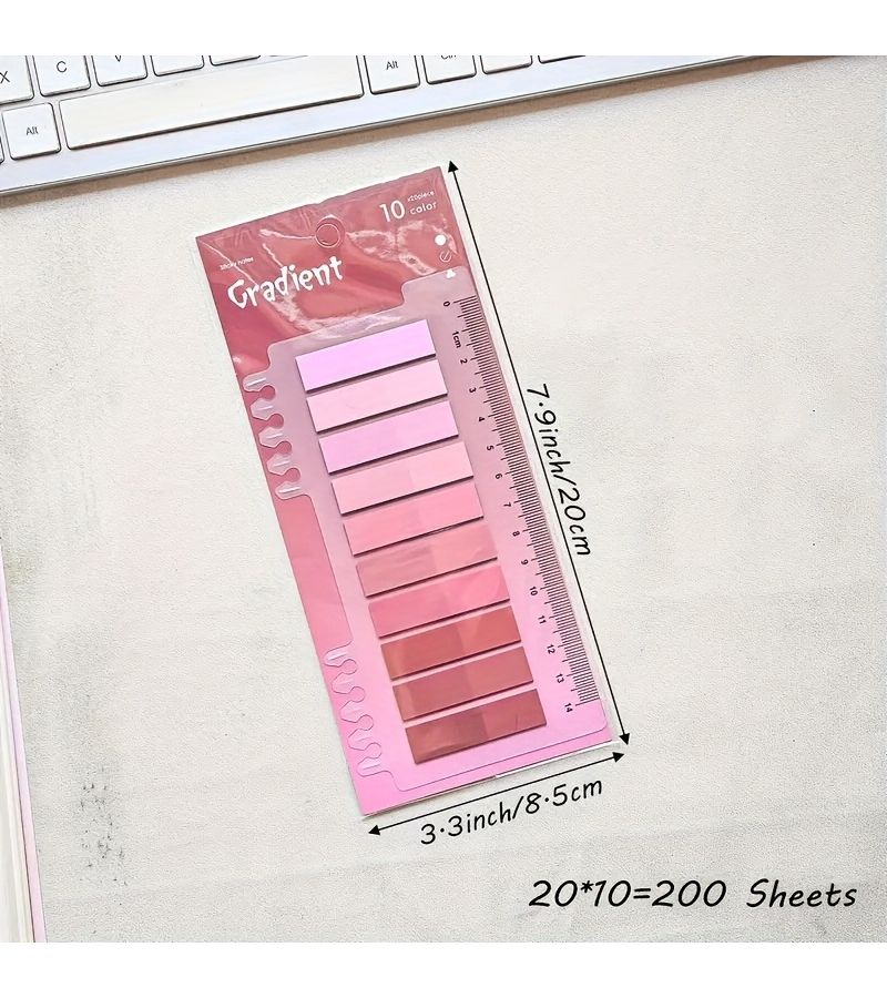 200 Sheets Colorful PET Sticky Notes Writable Repositionable Translucent Bookmarks Self Adhesive Page Labels for Indexing Style 3 - Image 3