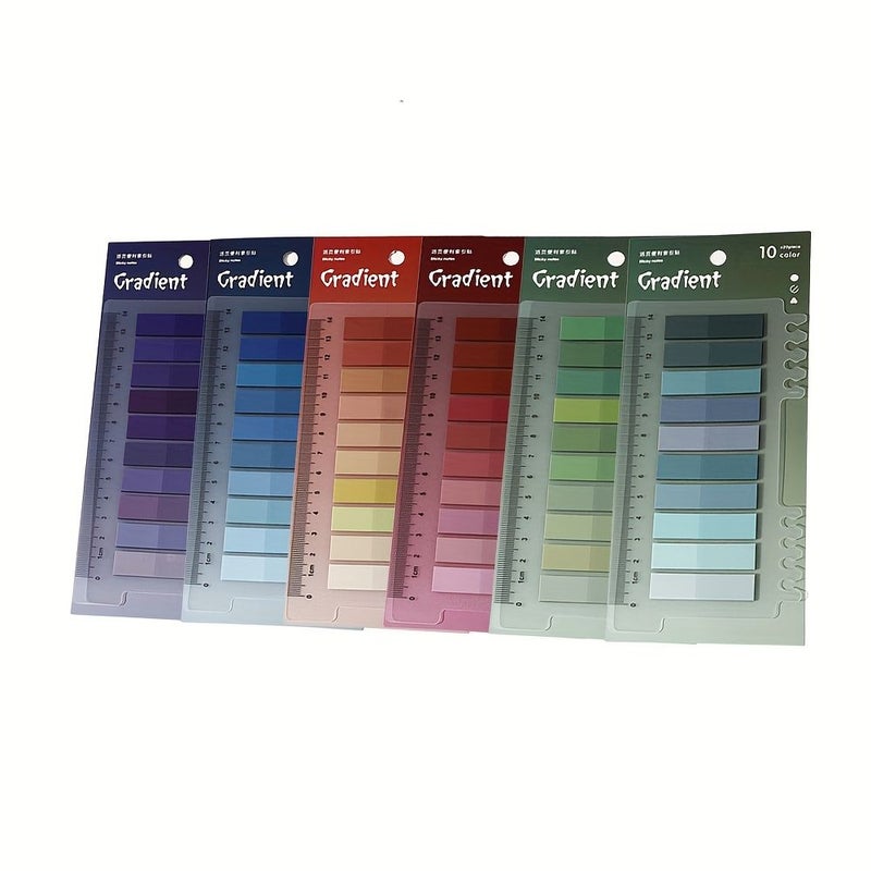 200 Sheets Colorful PET Sticky Notes Writable Repositionable Translucent Bookmarks Self Adhesive Page Labels for Indexing Style 3 - Image 1