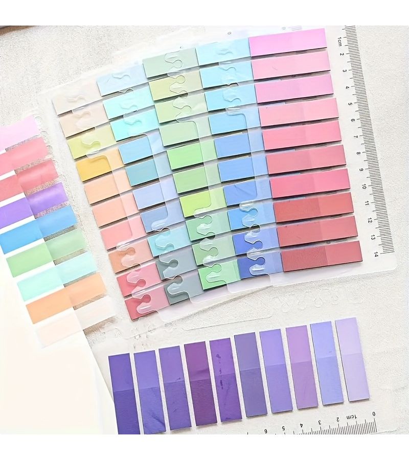 200 Sheets Colorful PET Sticky Notes Writable Repositionable Translucent Bookmarks Self Adhesive Page Labels for Indexing Style 3 - Image 4