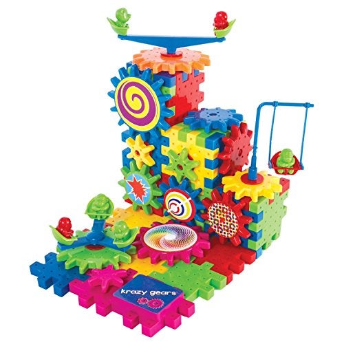 Krazy Gears Gear Building Toy Set Interlocking Learning Blocks Motorized Spinning Gears 81 Piece Playground Edition - Image 1