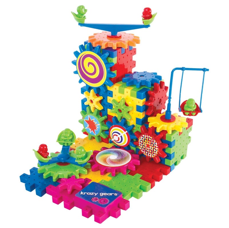 Krazy Gears Gear Building Toy Set Interlocking Learning Blocks Motorized Spinning Gears 81 Piece Playground Edition - Image 4