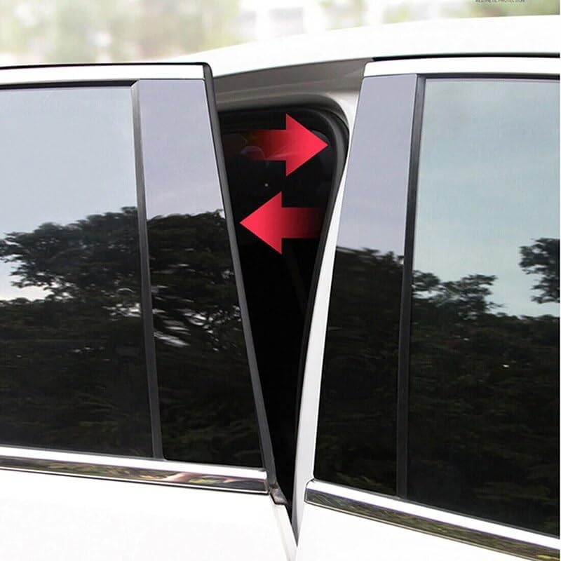 DEMULAX 8Pcs Glossy Black Door Window Pillar Posts Cover - Image 3