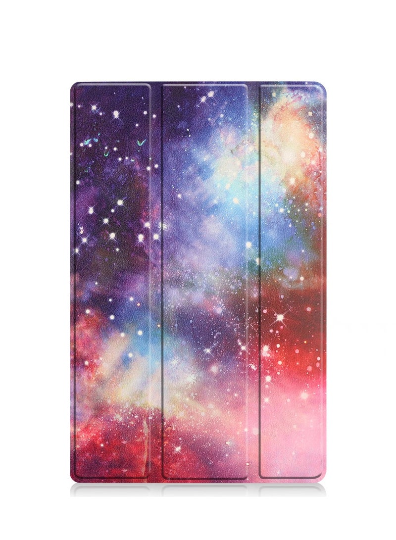 Case Compatible with Lenovo Tab M10 Plus (3rd Gen) 10.6 Inch 2022 Tablet PU Leather Slim Frosted Hard Shell Tri-fold Protective Cover(Milky Way)