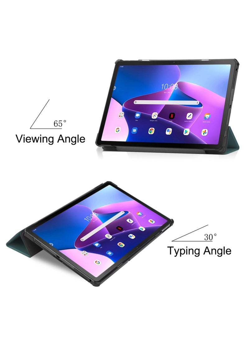 Case Compatible with Lenovo Tab M10 Plus (3rd Gen) 10.6 Inch 2022 Tablet PU Leather Slim Frosted Hard Shell Tri-fold Protective Cover(Milky Way)