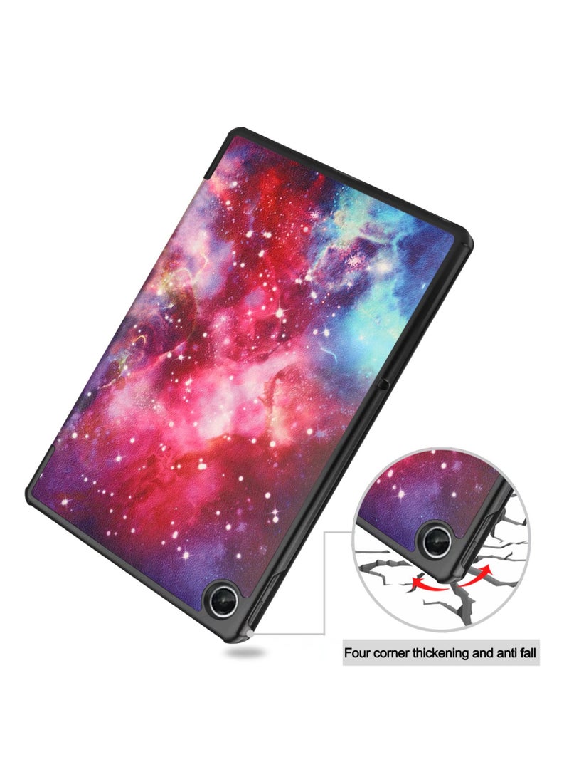 Case Compatible with Lenovo Tab M10 Plus (3rd Gen) 10.6 Inch 2022 Tablet PU Leather Slim Frosted Hard Shell Tri-fold Protective Cover(Milky Way)