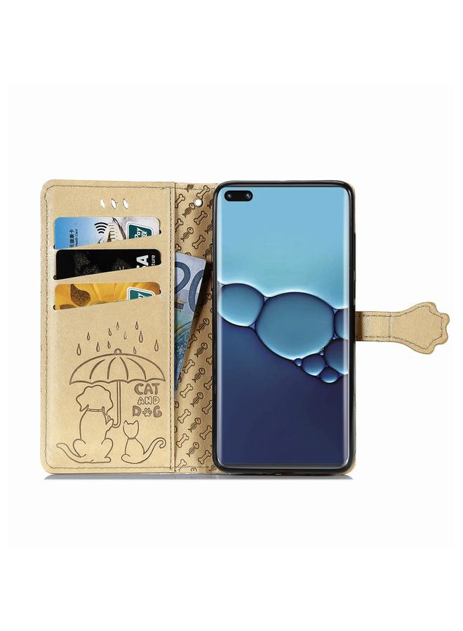 Zaboon Case For Huawei P40 Pro Cute Cat and Dog Embossed Horizontal Flip Leather Case with Bracket / Card Slot / Wallet / Lanyard - Image 3