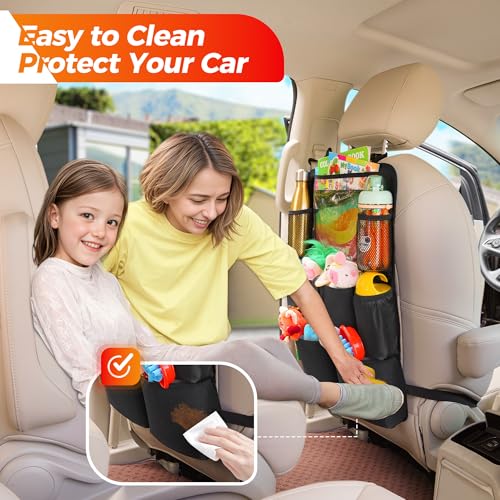 SURDOCA Car Organizers and Storage, Upgraded Car Seat Organizer with 11-inch Touch Screen Tablet Holder, Backseat Car Organizer with 8 Pockets, Car Seat Protector Road Trip Essentials for Kids - Image 3