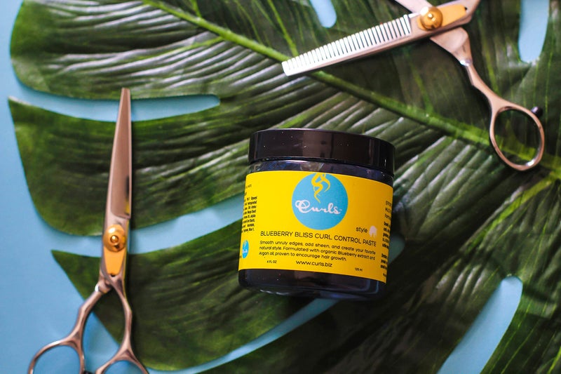 Curls Blueberry Bliss Control Paste - 4 fl oz, For Wavy, Curly, and Coily Hair Types, Smoothes Out and Slicks Down Edges, Tames Frizz & Adds Sheen - Image 3
