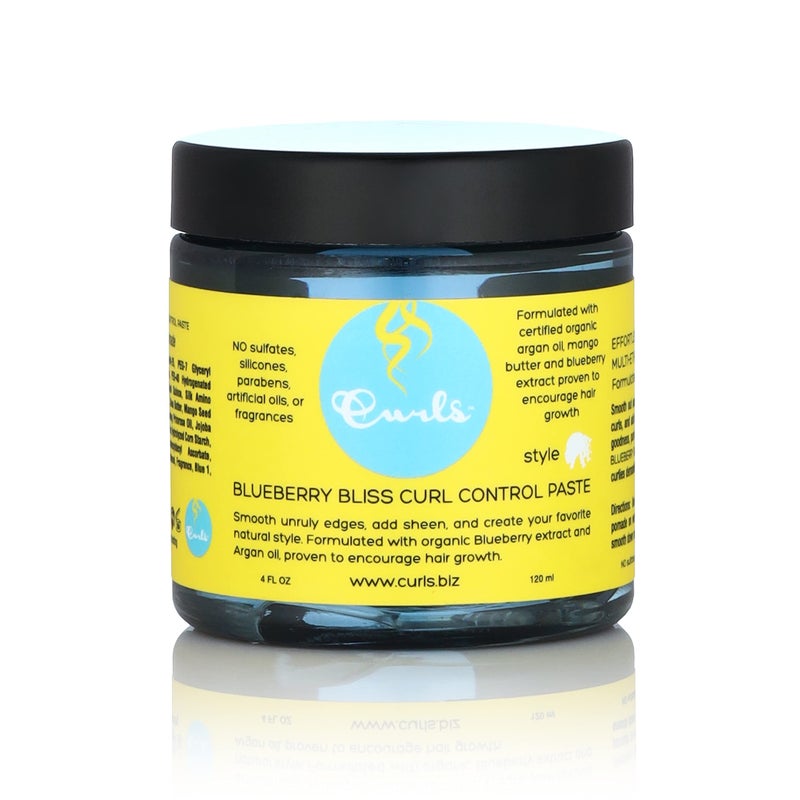 Curls Blueberry Bliss Control Paste - 4 fl oz, For Wavy, Curly, and Coily Hair Types, Smoothes Out and Slicks Down Edges, Tames Frizz & Adds Sheen - Image 1