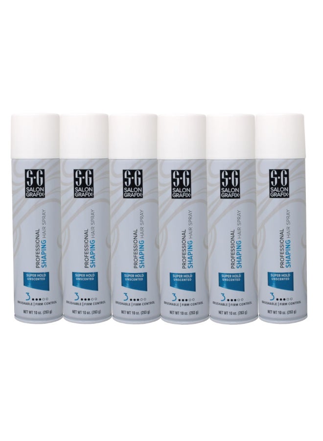 Salon Grafix Shaping Hair Spray Super Hold Unscented 10 oz Pack of 6 - Image 4