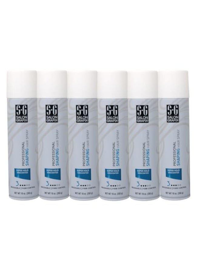 Salon Grafix Shaping Hair Spray Super Hold Unscented 10 oz Pack of 6 - Image 3
