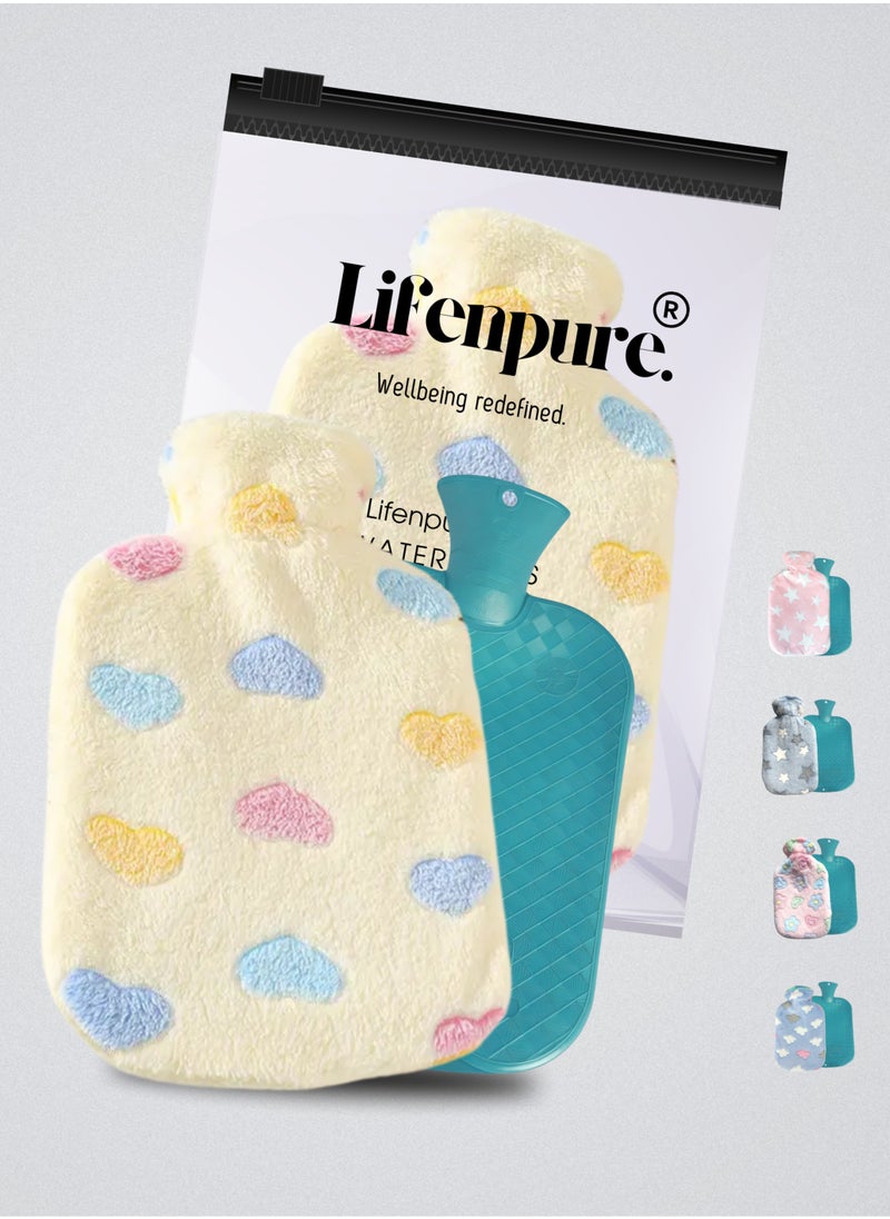 Lifenpure Lifenpure 2 Ltr Soft Hot Water Bag In Reusable Ziplock Clear Pouch Bag Classic Style For Body Shoulder Cramps Neck Pain Relief  - Image 1