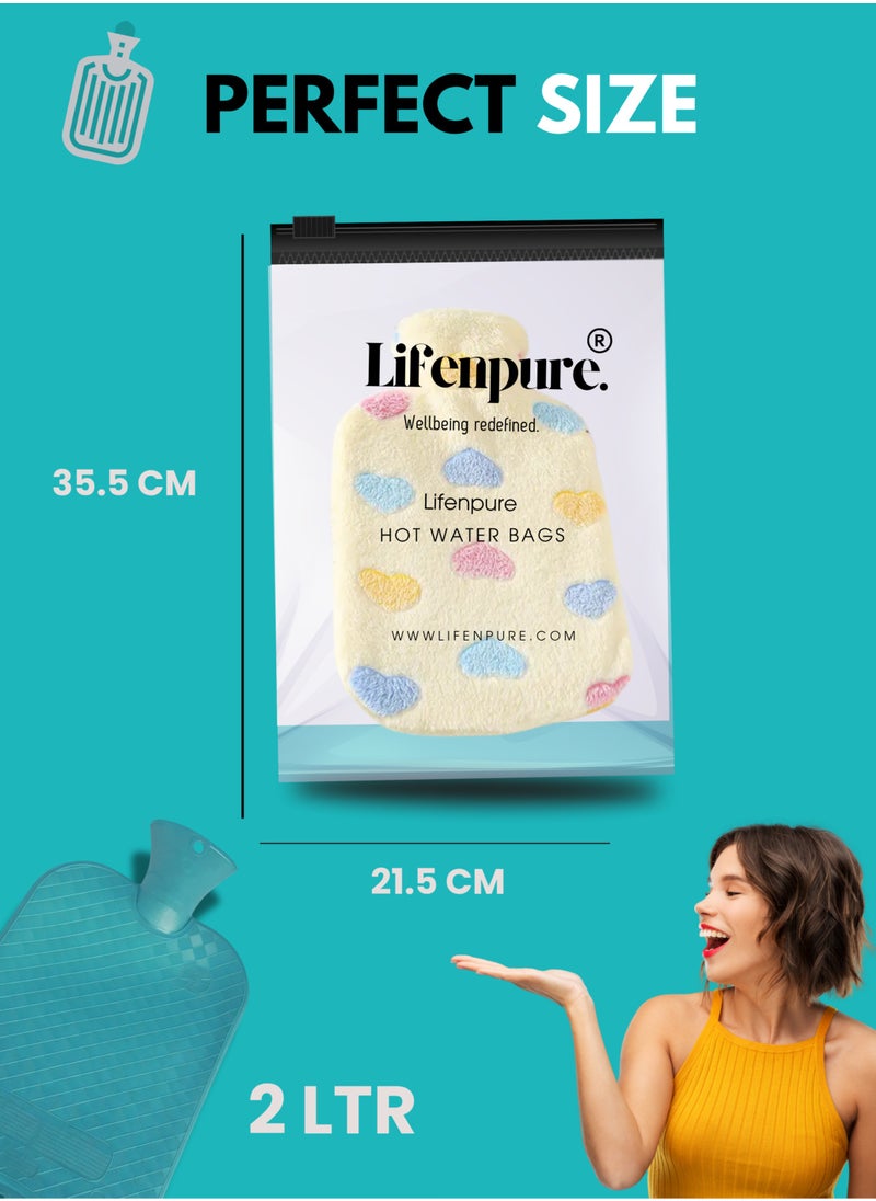 Lifenpure Lifenpure 2 Ltr Soft Hot Water Bag In Reusable Ziplock Clear Pouch Bag Classic Style For Body Shoulder Cramps Neck Pain Relief  - Image 3