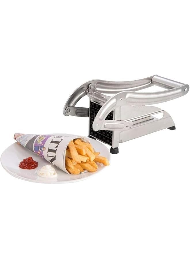 PROMASS French Fry Cutter Stainless Steel – Professional Heavy-Duty Potato Slicer with 2 Interchangeable Blades for Thick or Thin Fries – Manual Vegetable Cutter for Potatoes, Carrots, Cucumbers & More – Easy to Use, Non-Slip Base, Rust-Resistant Design  - Image 3