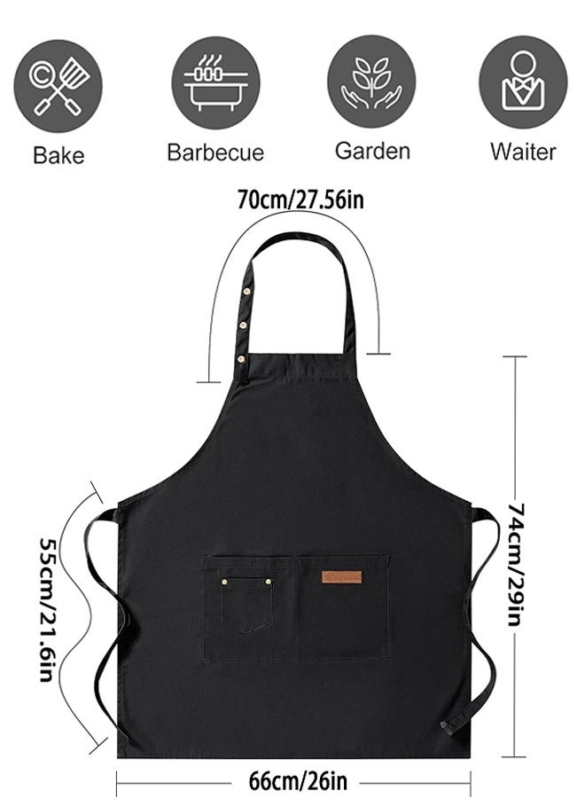 Kitchen Apron, 1 Pack Unisex Cooking with Apron Adjustable Straps and Large Pockets, Waterproof Apron for Home,  Kitchen, Restaurant, Coffee House - Image 2